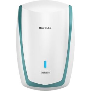 Havells Instanio 3L Instant Water Heater(Geyser)| Temp. Sensing LED Indicator| Rust & Shock Proof Body| ISI Marked|Warranty: 5 year on Inner Tank| High Rise Compatible (White Blue)