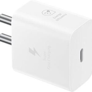 Samsung Original 25W USB Type-C Travel Adaptor Without Cable for Google Pixel, Xiaomi, Motorola, iPhone, Samsung Galaxy Tab S/A Series, Galaxy S10/M54/M55/A80/A90/S25/S24, White