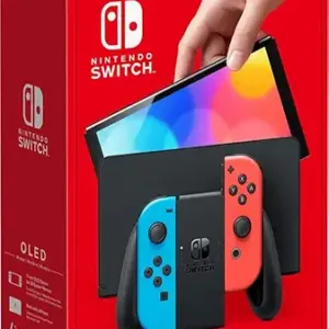 Nintendo Switch OLED Console with Neon Red/Blue Joy-Con