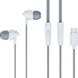 boAt Bassheads 300C Wired Earphones,Type-C Jack, 10mm Drivers, Signature Sound, in-Line Microphone, Integrated Controls, Voice Assistant & 120cm Cable (Cool Grey)
