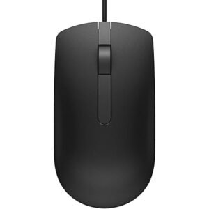 Dell MS116 Wired Mouse, 1000 DPI, Scrolling Wheel, 2 Buttons, 1 x USB, Optical LED Tracking, Plug and Play, Scrolling Wheel, Black