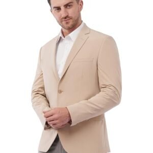 SaintX Men's Premium 4-Way Comfy Stretch Sunscreen Casual Blazer|Light Weight, Designed for Summers|Fully Lined|Comfort able Slim Fit|Wrinkle Resistant, All-Day Casual & Formal Signature Coat (JK11)