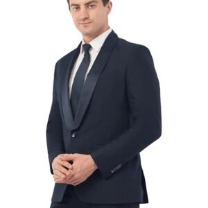 SaintX Men's Premium Tuxedo Casual Blazer | Italian Slim Fit | Fully Lined | Shawl Collar | Stretchable Fabric | Designer Coat | Suitable for All Occasions (JK02)