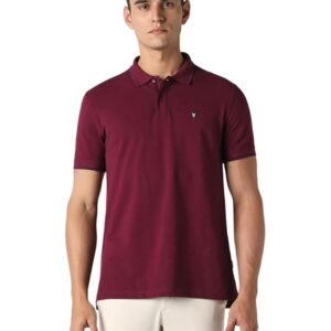Van Heusen Men's Cotton Solid Regular Fit Collar Polo T-Shirt