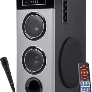 TRONICA Ridham 90W Bluetooth DJ Tower Speaker | High Bass Party Home Theater System with 6" Side-Firing Subwoofer | Wired Mic, USB, SD Card, FM, AUX, TV & Laptop,Remote | Wireless Music Streaming
