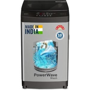 Bosch 8 kg 5 Star Fully Automatic Top Load Washing Machine,PowerWave Wash,Inbuilt Dual Lint Filter, Stainless Steel VarioDrum with 5 fin Pulsator, Flex Drain, Water Save,Dark Grey (WOE80AH0IN)
