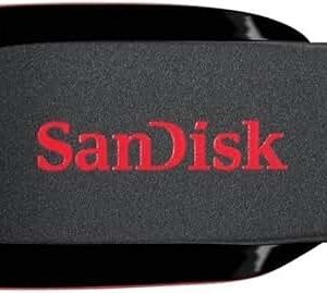 SanDisk Cruzer Blade 16GB, USB 2.0, Flash drive, Pendrive, Red, 5Y Warranty (SDCZ50-016G-I35)