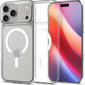Spigen Clear Crystal MagFit Back Cover Case for iPhone 17 Pro Max, Clear Transparent, Never Yellow, MagSafe Compatible(Lifetime Yellowing Warranty) - Polycarbonate | Clear White