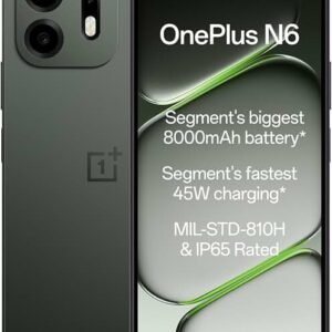OnePlus N6 | 4GB+128GB | Midnight Green | Segment's Biggest 8000mAh Battery | Segment's Fastest 45W Charging | 48-Month Smoothness | Smooth 120Hz Display | 50MP Camera | Military-Grade Durability