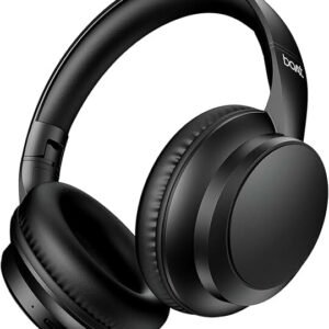 boAt Rockerz 371, 40mm Drivers, 50hrs Battery, 60ms Low Latency, ENx Tech, BT v5.4, Foldable Cups, Voice Assistant, Bluetooth Headphones, Wireless Headphone with Mic (Black Sabre)
