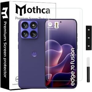 Mothca Curved UV Tempered Glass Screen Protector for Moto Edge 70 Fusion | HD Clear | Full Screen Coverage | Pack of 1