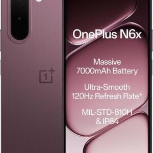 OnePlus N6x | 4GB+128GB | Burgundy Red | 7000mAh Battery | Power for Days | 48-Months Smoothness | Smooth 120Hz Display | Largest 5300mm2 Cooling System | Military-Grade Durability