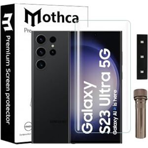 Mothca Premium Curved UV Tempered Glass Screen Protector for Samsung Galaxy S23 Ultra | HD Clear | Full Screen Coverage (Pack of 1)