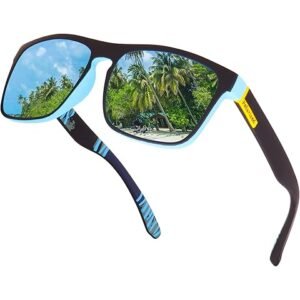 Dervin UV Protected Retro Square Light Weight Matt Finish Polarized Sunglasses for Men and Women (Medium)