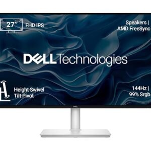 Dell S2725HSM 27"/68.58cm FHD Monitor|Ash White|144Hz Refresh|99% Srgb, 300 cd/m2 Brightness|IPS Panel, 1ms|Contrast 1500:1, 2xHDMI, Built-in 3W Dual Speakers, Warranty 3 Years, Ergonomic|AMD FreeSync