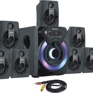 TRONICA Series 7.1 Channel Home Theater System Bluetooth, USB, FM, SD, AUX, RCA Inputs, LED TV Compatible, 4" Active Subwoofer, 3" Passive Radiator, Vivid Lighting, Wireless Remote