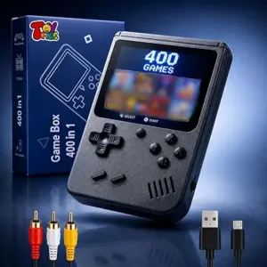 TOYTONIC Rechargeable Pocket Video Game Console for Kids 400-in-1 Retro Handheld Gaming Device with Built-in Classic Games, TV Output Support(Color Assorted)