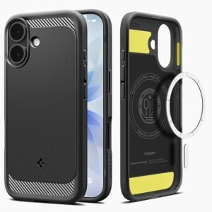 Spigen Rugged Armor MagFit Back Cover Case for iPhone 17, MagSafe Compatible, Resilient Shock Absorption - TPU | Matte Black