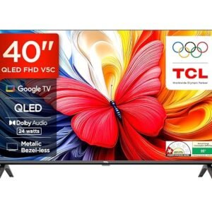 TCL 101 cms (40 inches) Full HD Smart QLED Google TV | Dolby Audio 24 watts | Ai Clarity | Metallic Bezel-Less | Multiple Viewing Mode | 40V5C