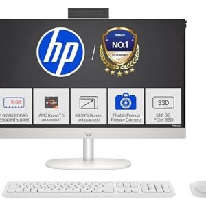 HP All-in-One, AMD Ryzen 5 7520U (16GB LPDDR5, 512GB SSD) IPS, Three-Sided, Micro-Edge, Anti-Glare, FHD, 23.8''(60.5 cm), Win 11 Home, Office 24, 5.27kg, FHD IR Camera, 24-cr0271in