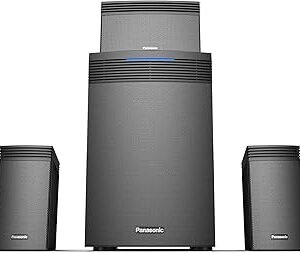 Panasonic SC-HT550GW-K 5.1 Ch Home Theatre with Real Surround Sound, 150 W, Bluetooth, USB, AUX, RCA, Powerful Subwoofer, Wall mountable Speakers, Remote for Volume & Bass Control (Black)