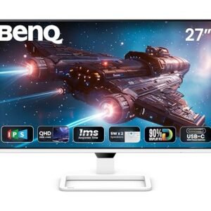 BenQ EW270Q 27" (68.58 cm) 2K QHD 200Hz IPS Gaming Monitor | HDRi|1200:1 Contrast|90% P3 Gamut|350 nits|Built-in-Speakers(5W X2)|AMD FreeSync Premium|USB-C (65 W), HDMI|Game Color Mode(White)