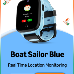 boAt Sailor Nav Kids Smartwatch with 2-Way Video & Voice Calling, Real Time Location Monitoring via Google Maps, Geofencing, 4G SIM Compatible, Parental Control, SOS, Smartwatch for Boys (Sky Blue)